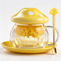Mushroom Tea Cup Set, Cute Glass Tea Cups and Saucers, Kawaii Teacup by Unknown