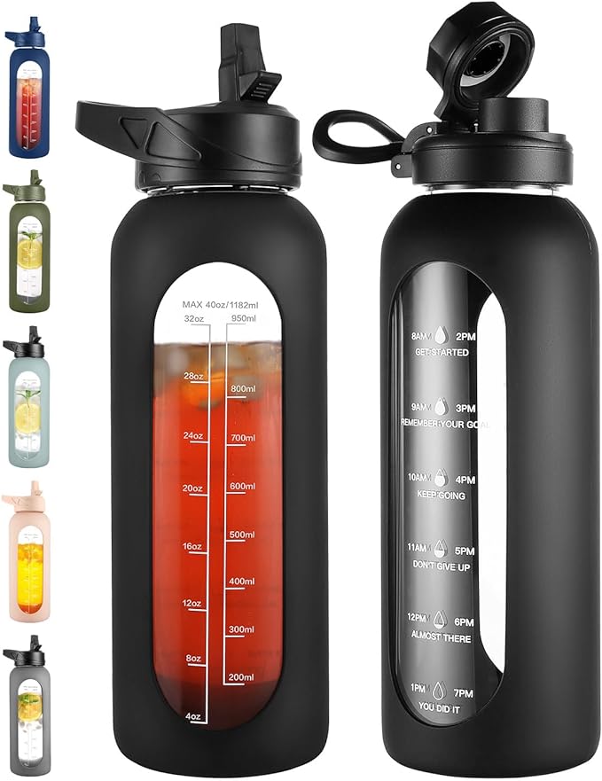 CIVAGO 40 oz Glass Water Bottle by CIVAGO