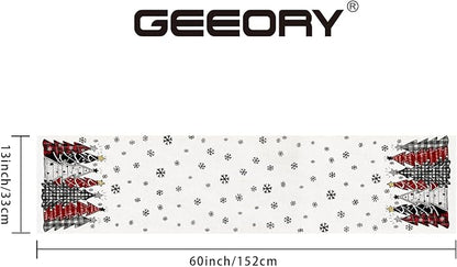 Christmas Table Runner 13x60 Inch, Xmas Tees Snowflakes Holiday Decorative - Image 2