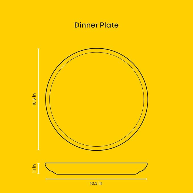 JoyJolt Mesa Stoneware Dinner Plates Set of 6, 10.5" Dish Set, Dishwasher and - Image 4