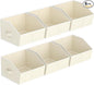 Storage Bins for Shelves - Small Trapezoid Closet Shelf Organizer, Fabric Organization Bins with Handles, Storage Baskets for Clothes, Towel, Purse, 6 Pack, Beige