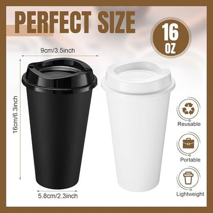 Honeydak 45 Pack 16 oz Reusable Coffee Cups - Image 4