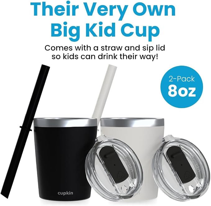 CUPKIN Trainer Sippy Cup, The Original 8 oz Stackable Stainless Steel Modern - Image 2