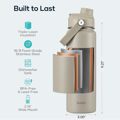 BUZIO 24 oz Insulated Stainless Steel Water Bottle - Image 4
