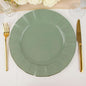 Efavormart 11" Dinner Plates – Set of 10 Plastic Dusty Sage Green Round by efavormart