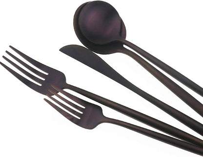 Gugrida 20-Piece 18/10 Stainless Steel Flatware Silverware, Luxury Dinnerware Set Travel Cutlery Tableware Include Knife Fork Spoon Service for 4,Healthy & Eco-Friendly Dishwasher Safe (Purple Matte)