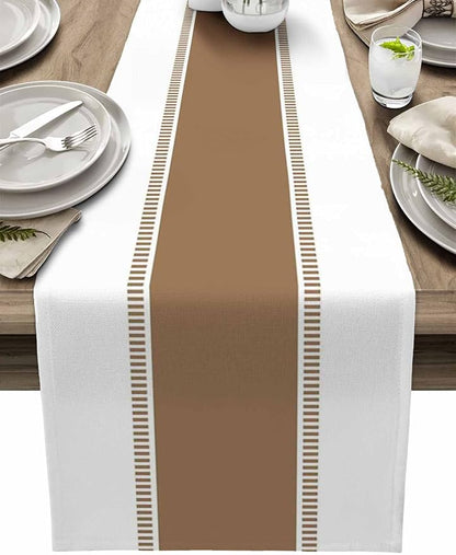 Brown Table Runners 90 inches Long, Stripes Minimalist Simple Table Runner by Unknown