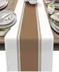 Brown Stripes Table Runners 36 inches Long, Cotton Linen Table Runner Dresser by Futuregrace