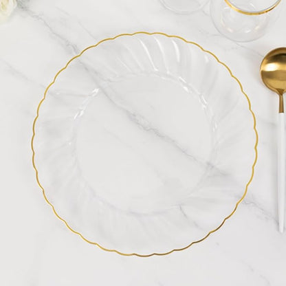 Efavormart 10-Pack 10" Clear Plastic Dinner Plates - Image 7