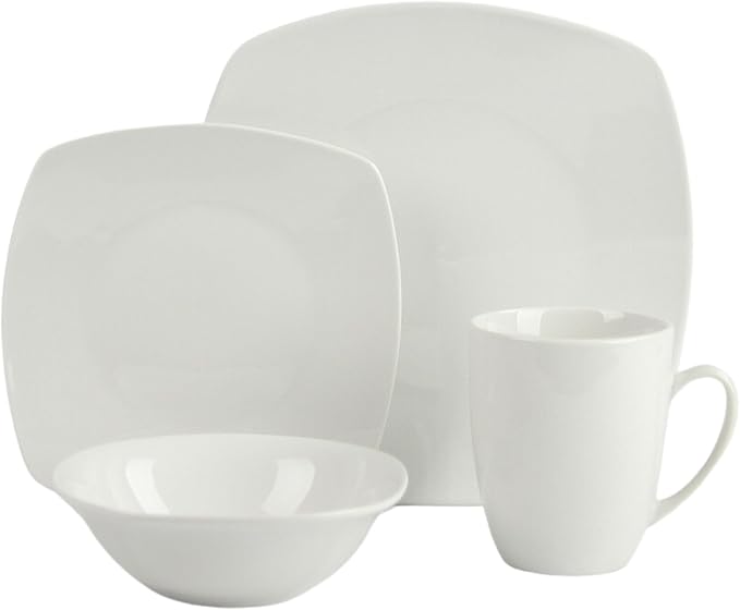 10 Strawberry Street Simply Square 16 Piece Dinnerware Set - Image 2