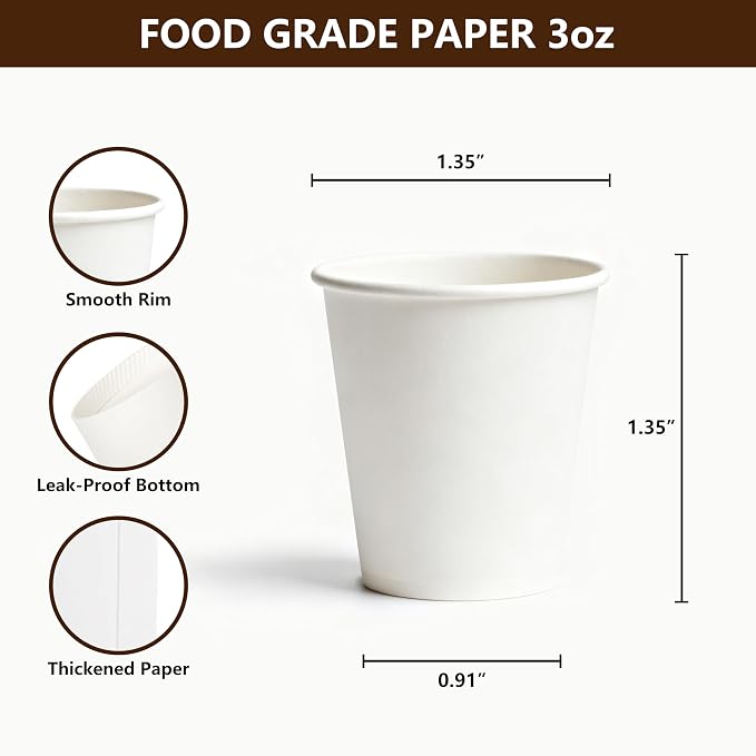 TashiBox 3 oz white paper bath cups - Image 2
