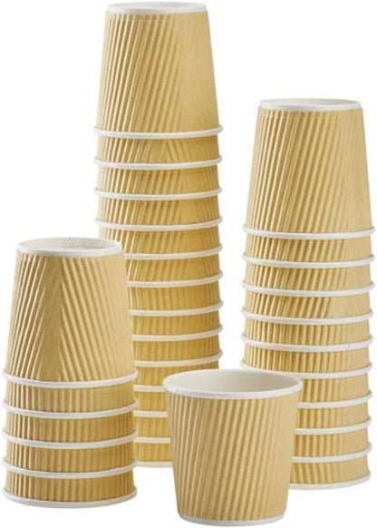 Karat Coffee Hot Cups 4oz Kraft Small Ripple Disposable Paper Cups, Picnic or by Karat