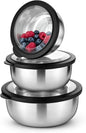 P&P CHEF Mixing Bowls with Lids Set of 3, Wide Bowl & Airtight Lid, Size 1.75 by PPCHEF