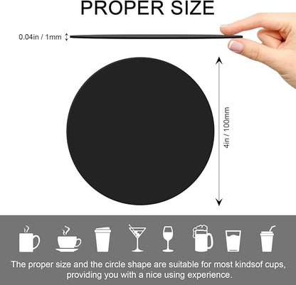 Disposable Paper Bar Coasters 400 Pcs Black 4 Inch Coasters for Drinks ，Absorbent & Non Slip for Bars, Restaurants, Family Gathering DIY Crafts Arts Wedding Use (Black)