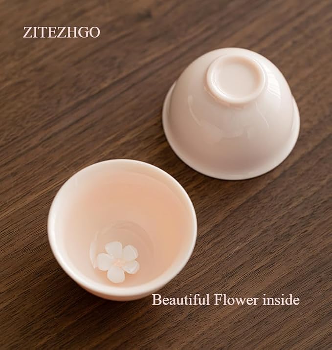 Japanese Porcelain Tea Set, 4 Tea Cups, 1 Tea Tray, - Image 5