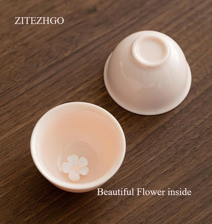 Japanese Porcelain Tea Set, 4 Tea Cups, 1 Tea Tray, - Image 5