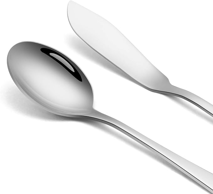 SHARECOOK 5-Piece 18/0 Stainless Steel Serving Set, Large Hostess Set - Image 3