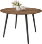 43.3 Inch Walnut Round Dining Table for 4, Space-Saving Dinette Perfect for Kitchen Dining Living Room(Walnut Table)
