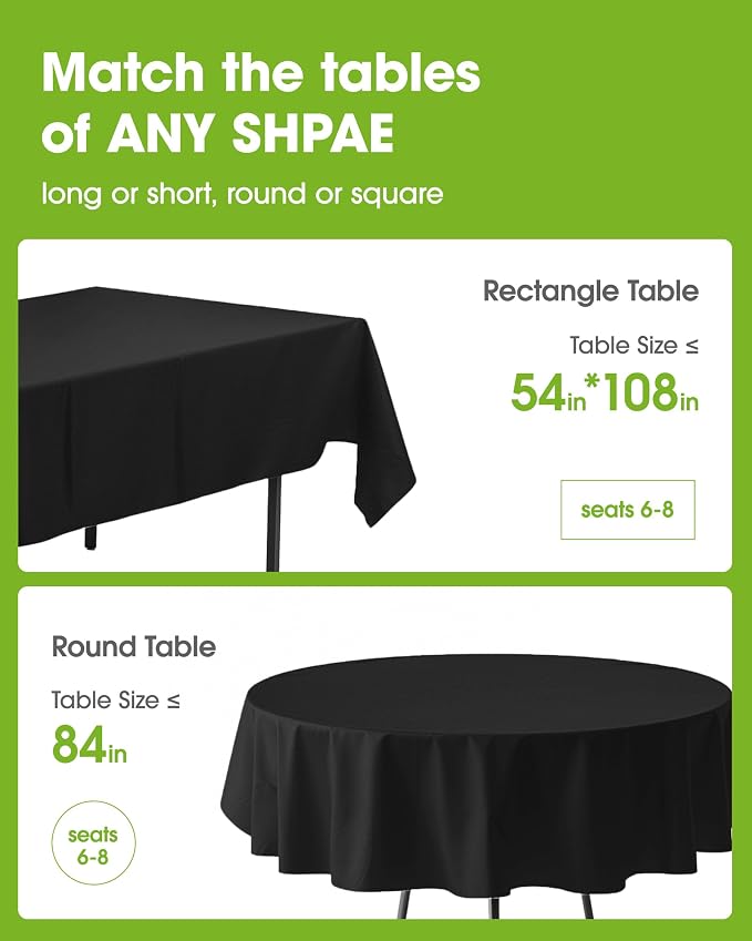 Pureegg Plastic Table Cloth Disposable 12 Pack, 54 x 108 Inch Table Cloths - Image 5