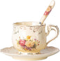YOLIFE Tea Cup and Saucer Set, 8 OZ Flowering Shrubs Tea Cup Set | Ivory by YOLIFE