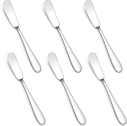 E-far Butter Spreader Knife Set of 6, 7-Inch Stainless Steel Cheese Dessert by E-far
