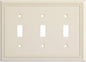 Henne Bery Sunken Pearls Heavy Duty Decorative Wall Plate Switch Plate Outlet Cover, Durable Solid Zinc Alloy (Triple Toggle, Light Almond)