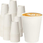 12 oz White Paper Coffee Cups, Disposable Hot Cups by PACKINNO
