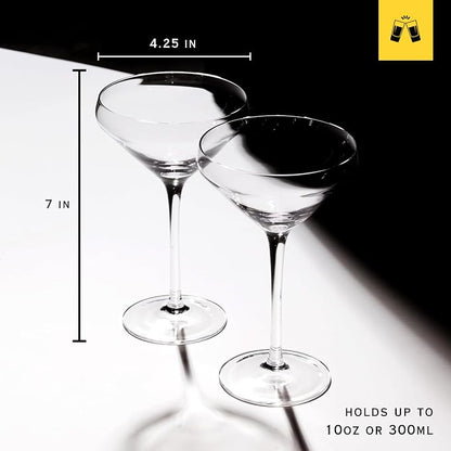 LEMONSODA Hand Blown Nick & Nora Crystal Martini Glasses, Cosmopolitan - Image 4