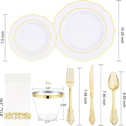 350 Pieces Gold Disposable Plates - Image 3