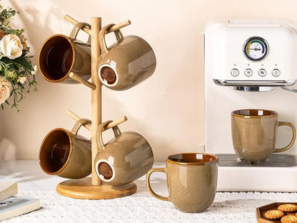 LERATIO Ceramic Coffee Mugs Set of 6, 12oz Handmade Coffee Mugs Set | Large - Image 8