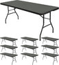 10 Pack Stretch Fabric Table Top Cap Cover, fits 8' Tables, Spandex Table Covers Washable Elastic Rectangle Tablecloth Protector for Indoor Outdoor Party Picnic Wedding, Gray, 30" W x 96" L