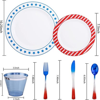 LIYH 180 Pcs 4th of July Plates - Image 2