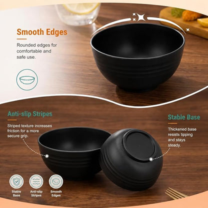 PYRMONT Unbreakable 10 OZ Bowls Wheat Straw Bowls Set of 8 Alternative Plastic - Image 3