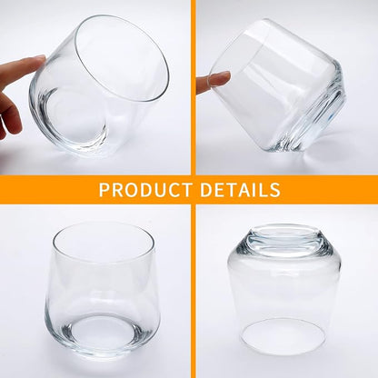 Wine Glasses Set of 12, 13 oz Heavy Base Glasses Drinking Glasses | Short Glass - Image 3