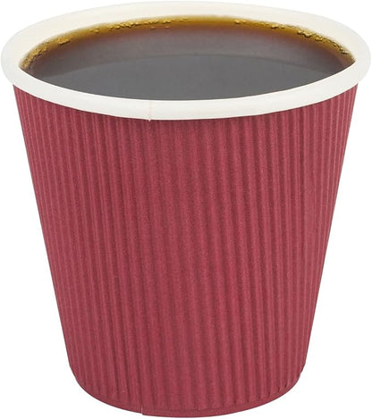 Restaurantware Ripple Wall Coffee Cups 500 Count 8 Ounce Insulated Crimson by Restaurantware