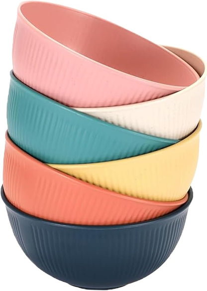 Unbreakable Wheat Straw Cereal Bowls Set of 6, 24 OZ Microwave and Dishwasher by Unknown