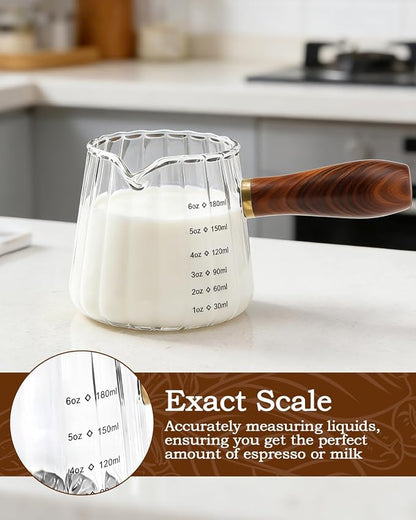 Espresso Measuring Cup, 6oz Borosilicate Glass Espresso Cups - Image 3