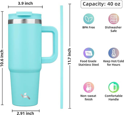 Konokyo 40 oz Insulated Tumbler Water Bottle - Image 4