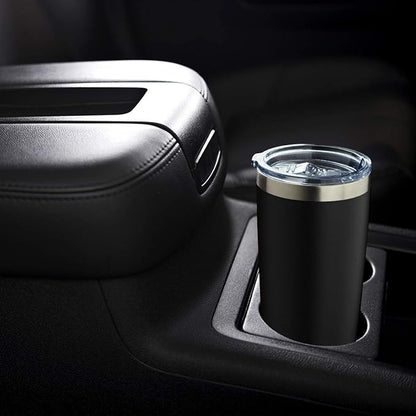 COMOOO 20oz/8Pack Black Tumbler Double Wall Vacuum Insulated Coffee Travel Mug Stainless Steel Tumbler with Lid and Straw Coffee Cup for Cold Drinks & Hot Beverage, Home and Outdoor (Black, 8 Pack)