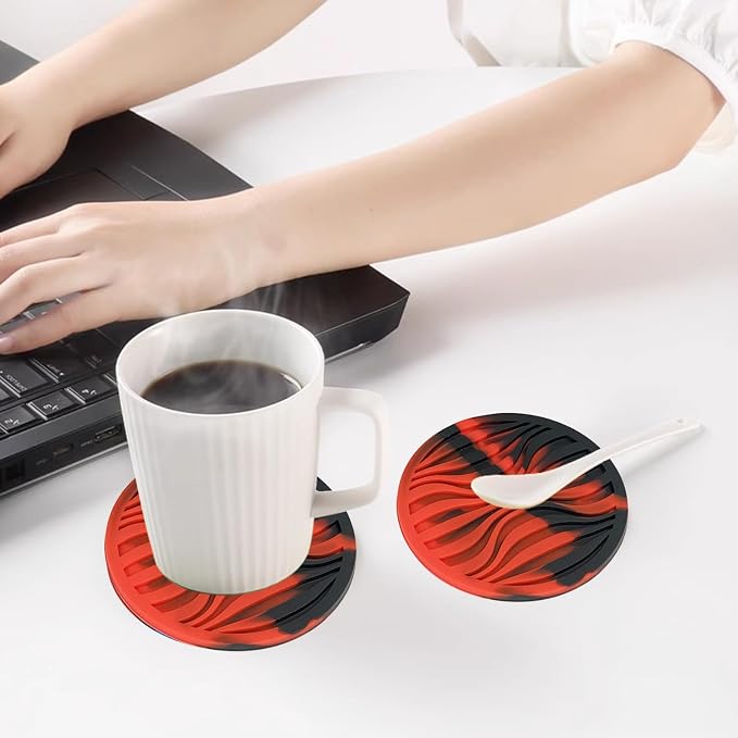 2 Packs Silicone Coaster Set of 6 Pieces - Image 5