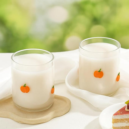 SiliFine 2 Pcs Pumpkin Icon Juice Glasses - 14oz Pumpkin Stemless Wine Drinking - Image 2