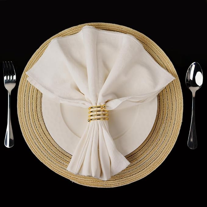 6Pcs Gold Napkin Rings Round Napkin Ring Set of 6 Napkin Holders - Image 7