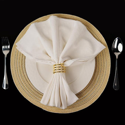 6Pcs Gold Napkin Rings Round Napkin Ring Set of 6 Napkin Holders - Image 7