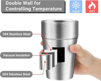 Metal Cups For Drinking, 16 oz Insulated Tumbler, 4 Pack Double Wall - Image 3
