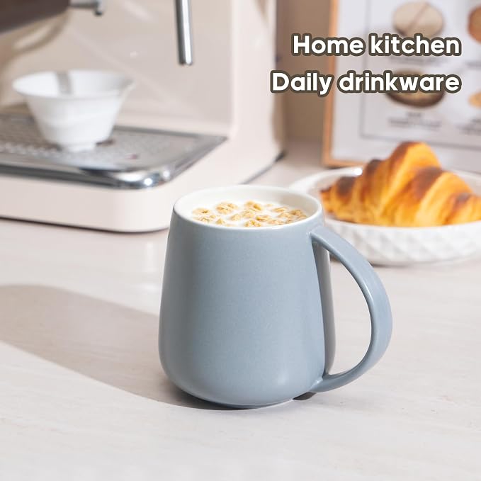 Eyoriza 15Oz Matte Ceramic Coffee Mug, Big Handle, Microwave and Dishwasher Safe - Image 5