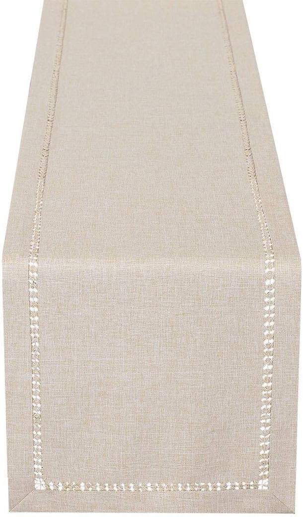 Grelucgo Handmade Hemstitched Polyester Rectangle Table Runners - Image 9