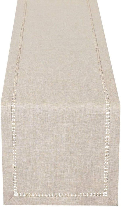 Grelucgo Handmade Hemstitched Polyester Rectangle Table Runners - Image 9
