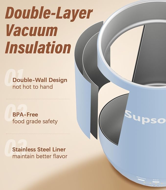 Supsonic - 16oz Self Heating Coffee Mug, Smart Heated Coffee Mug Faster - Image 6