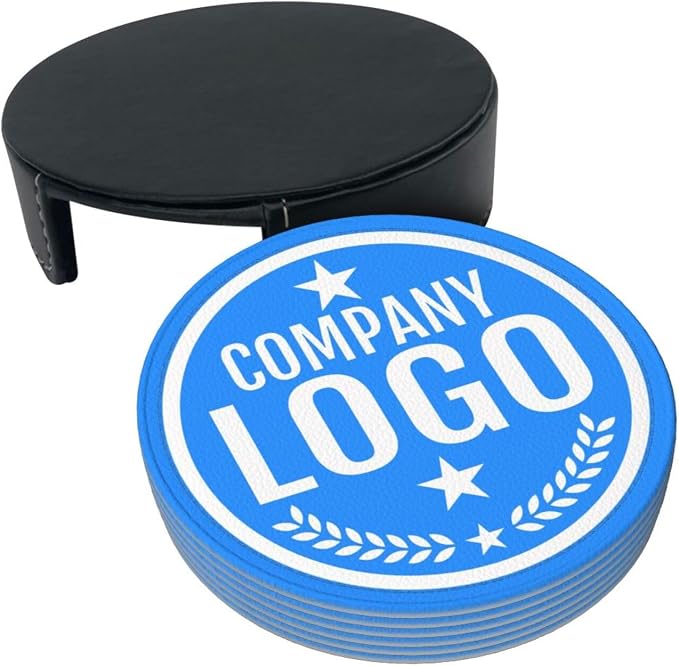 Custom Leather Coasters with Logo - Image 3