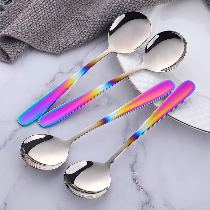 Buyer Star Bouillon Spoon Sets, 7-Inch Round Soup Spoons, Stainless Steel - Image 6